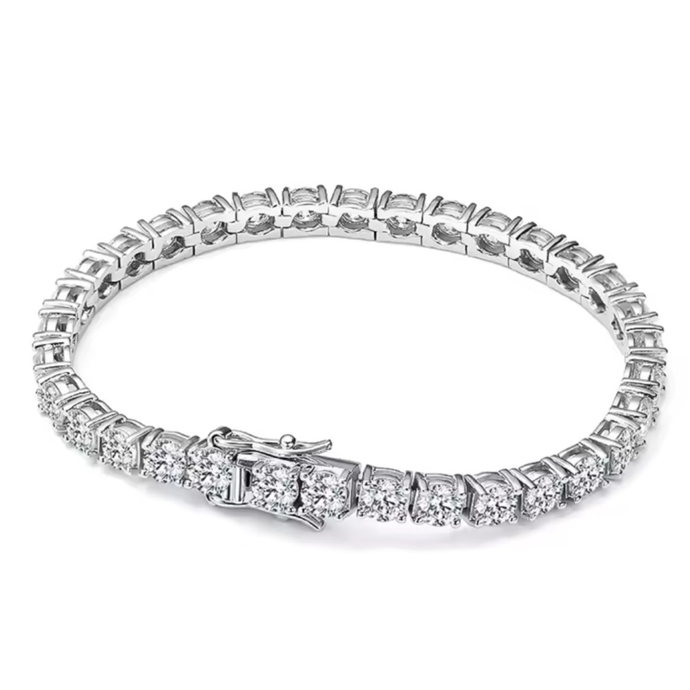 Silver 925 Mossanite Tennis Bracelet Iced out (Passes Diamond Tester)